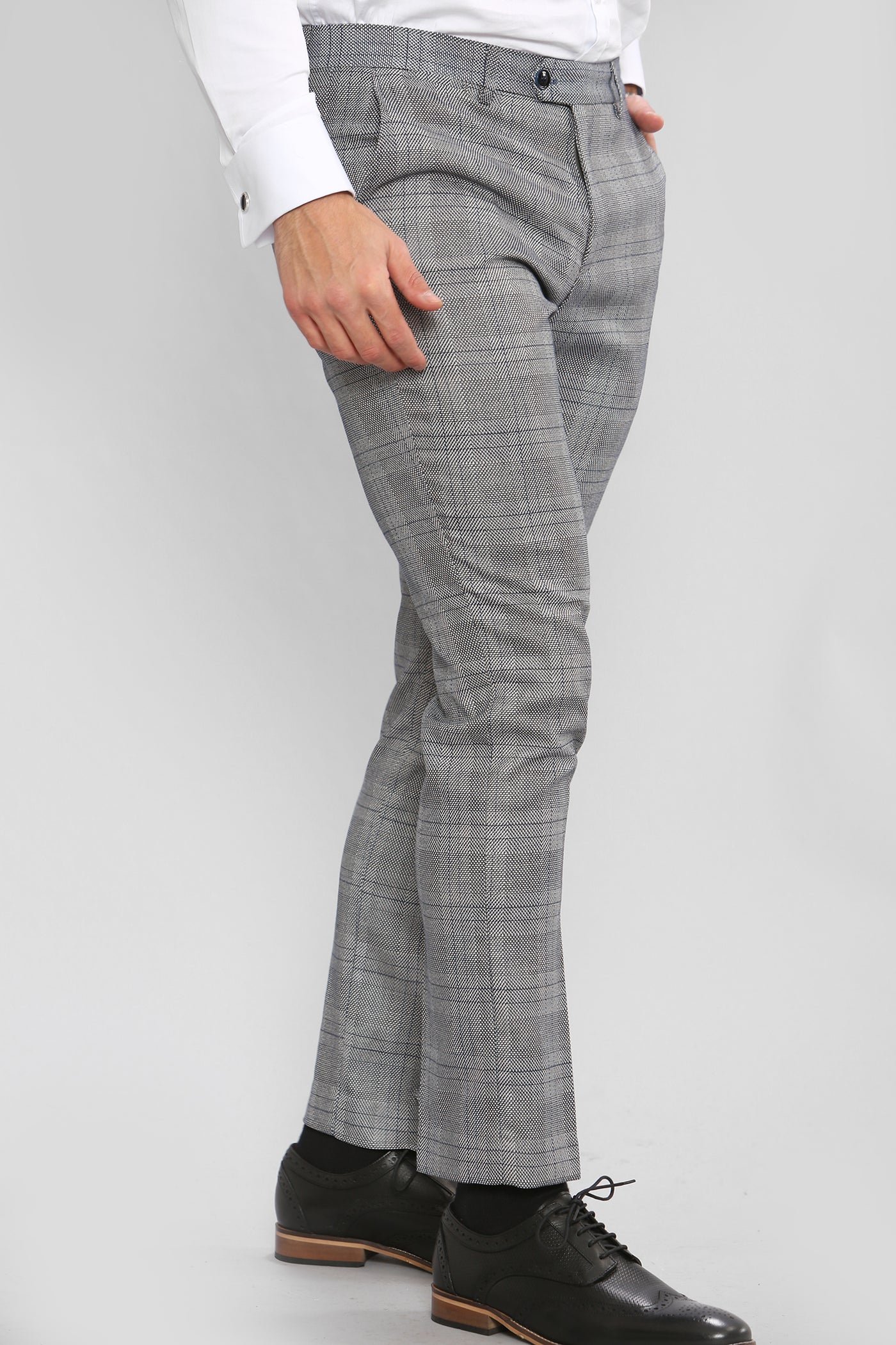 JERRY - Grey Check Trousers