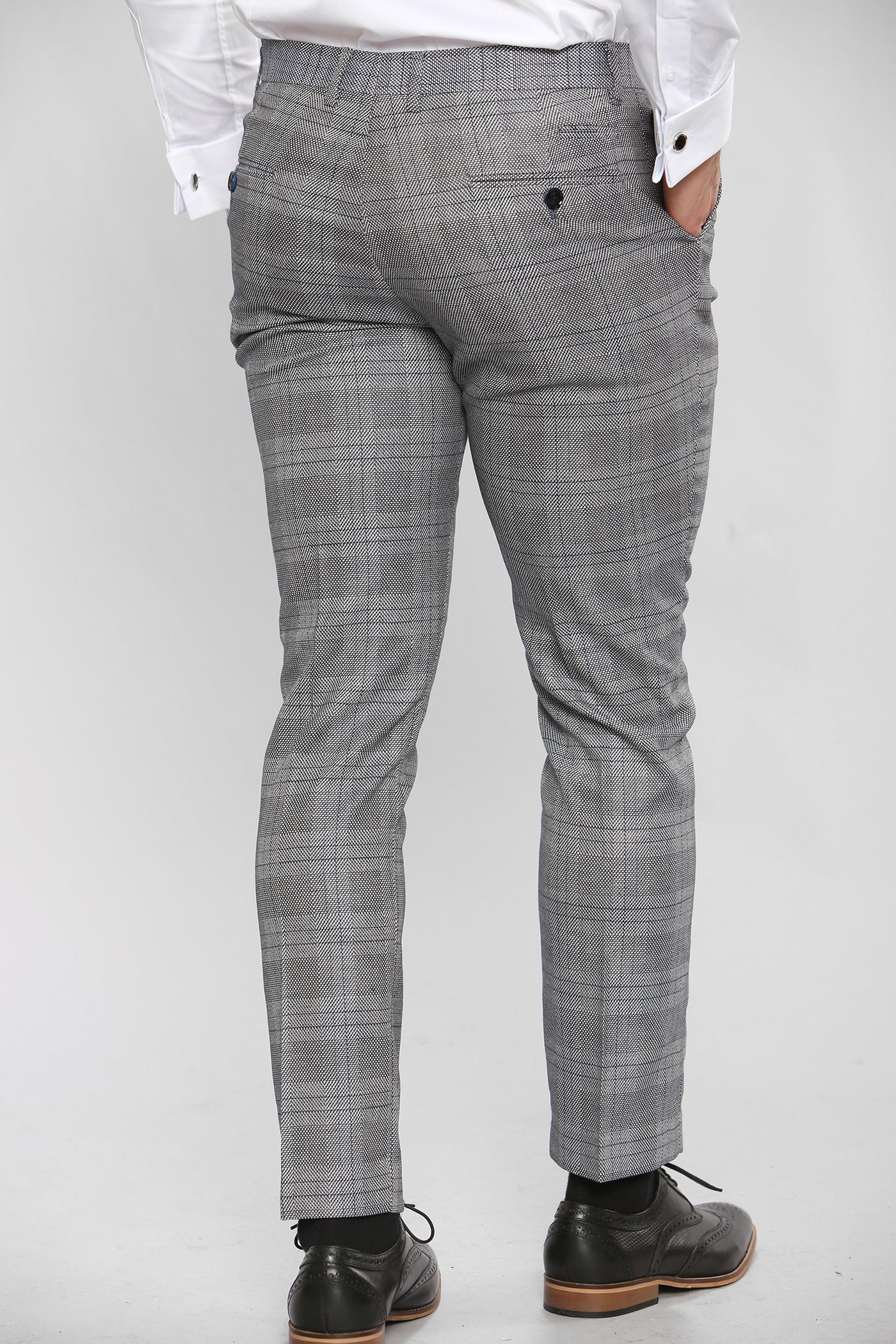 JERRY - Grey Check Trousers