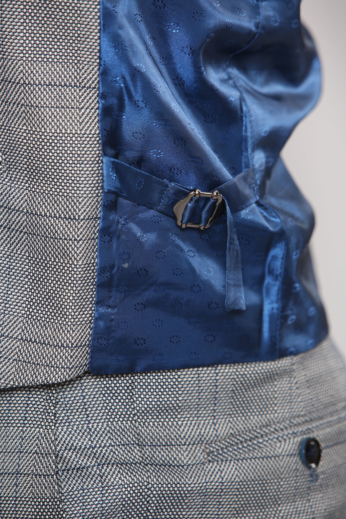 JERRY - Grey Check Single Breasted Waistcoat