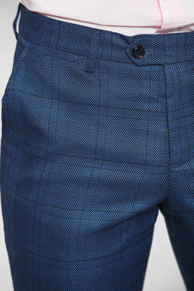 JERRY - Blue Check Three Piece Suit