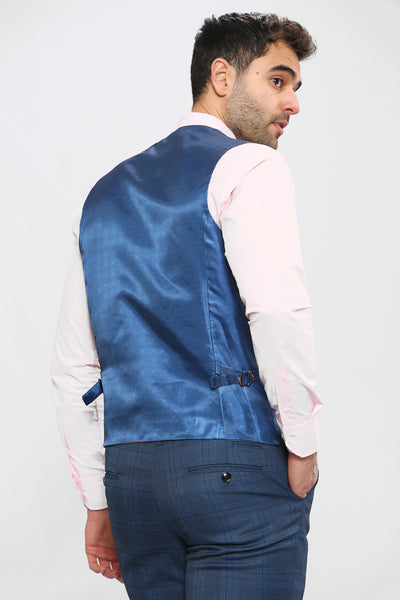 JERRY - Blue Check Three Piece Suit