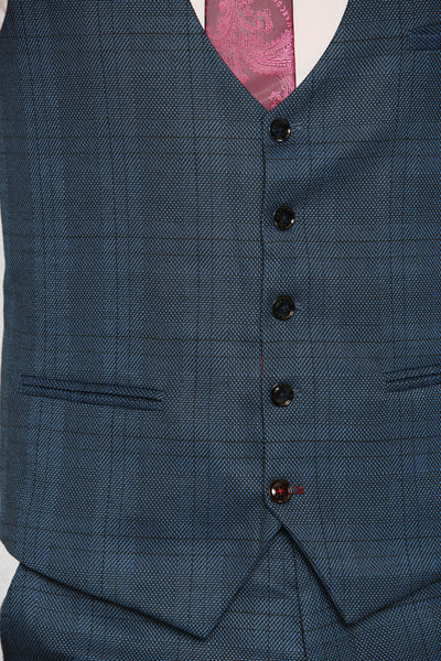 JERRY - Blue Check Three Piece Suit
