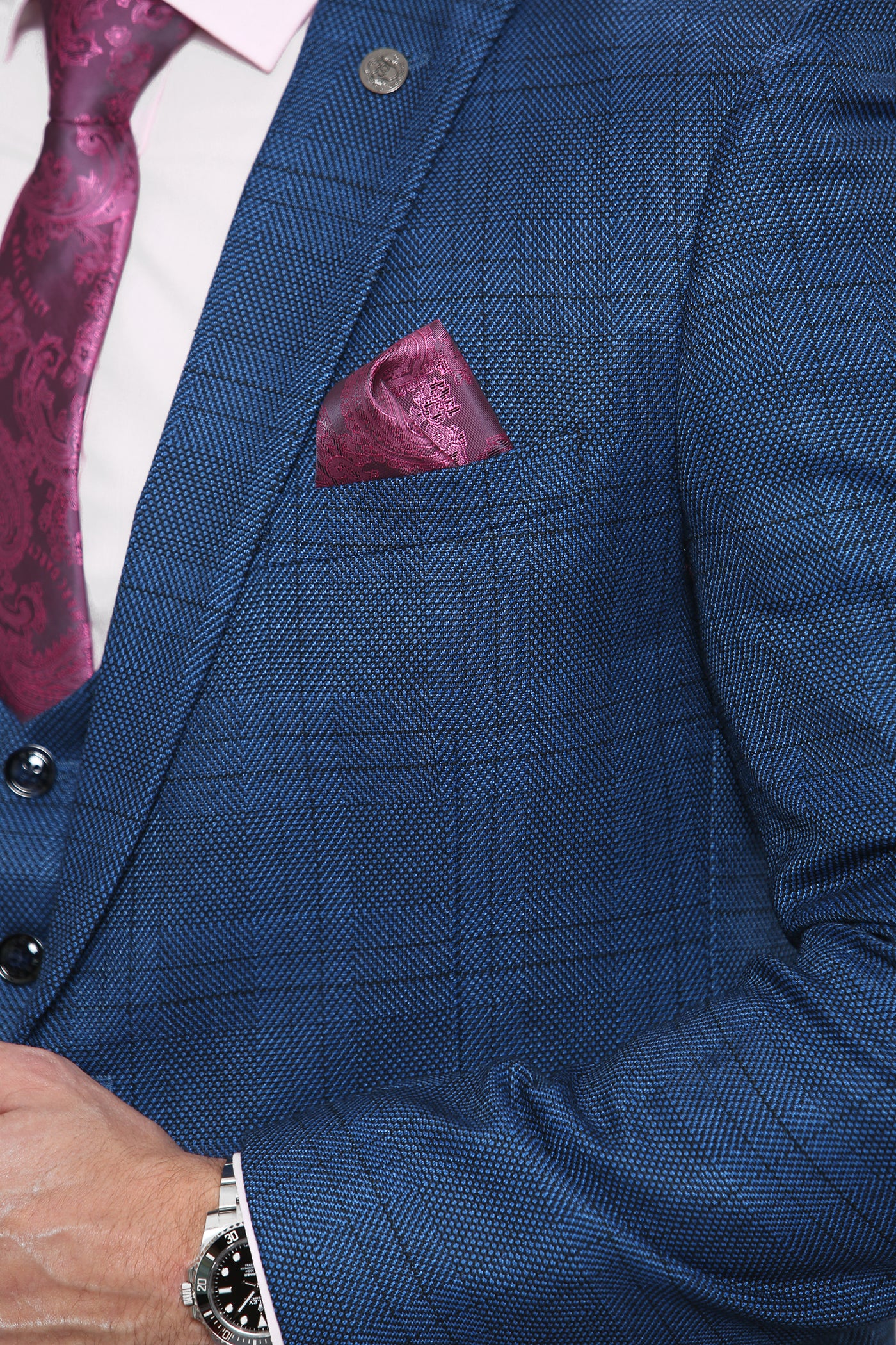 JERRY - Blue Check Three Piece Suit