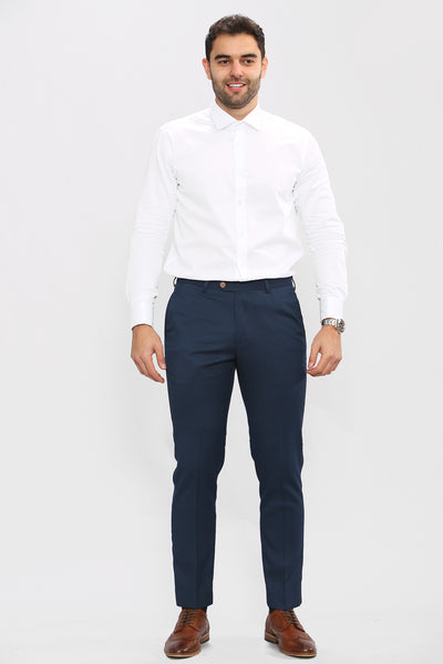 MAX - Royal Blue Trousers with Contrast Buttons