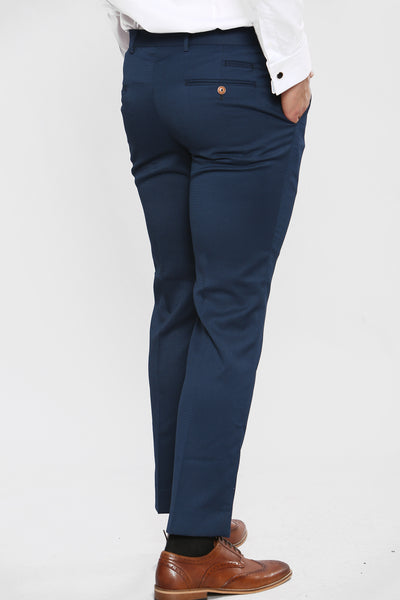 MAX - Royal Blue Trousers with Contrast Buttons