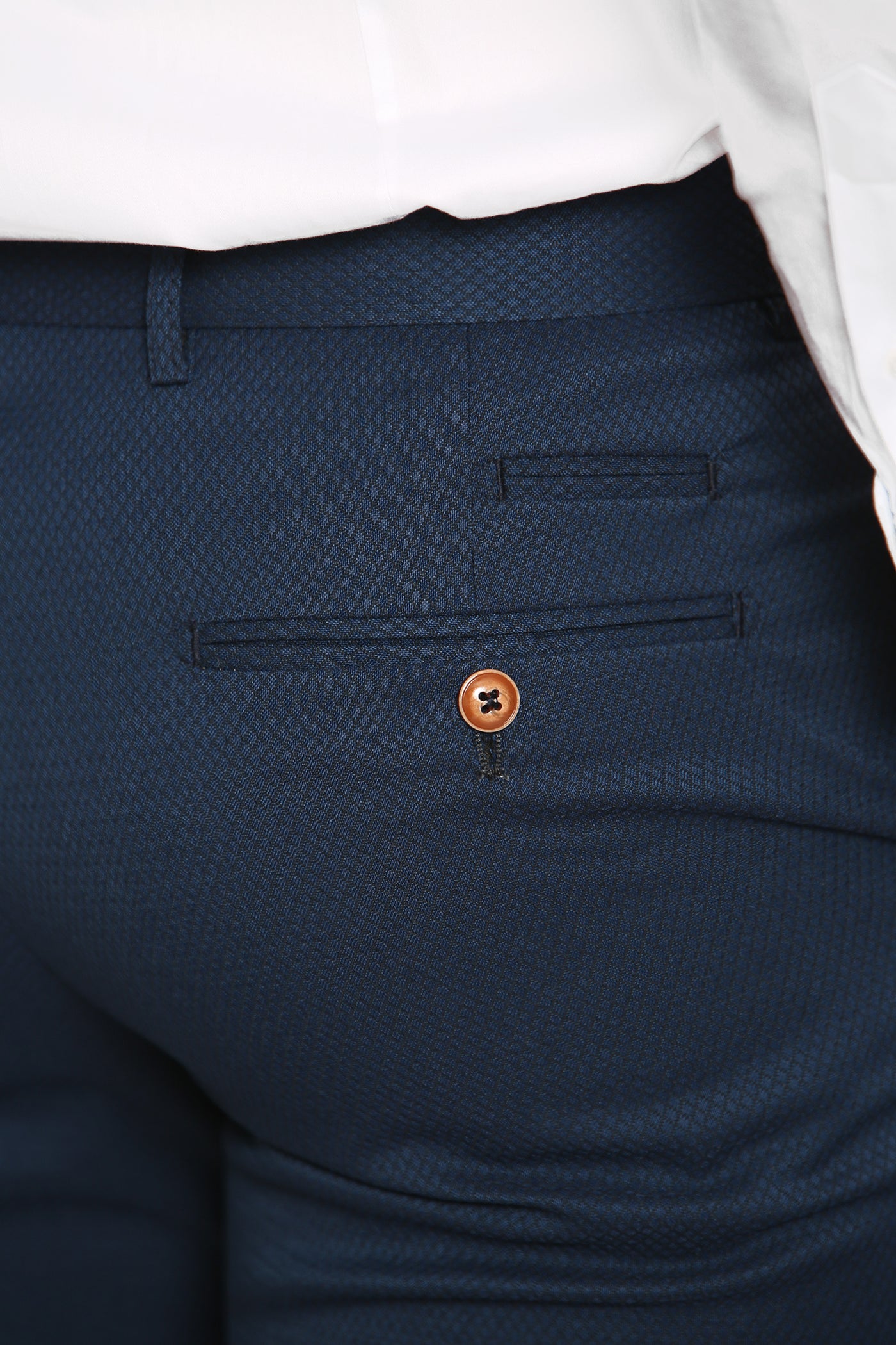 MAX - Royal Blue Trousers with Contrast Buttons