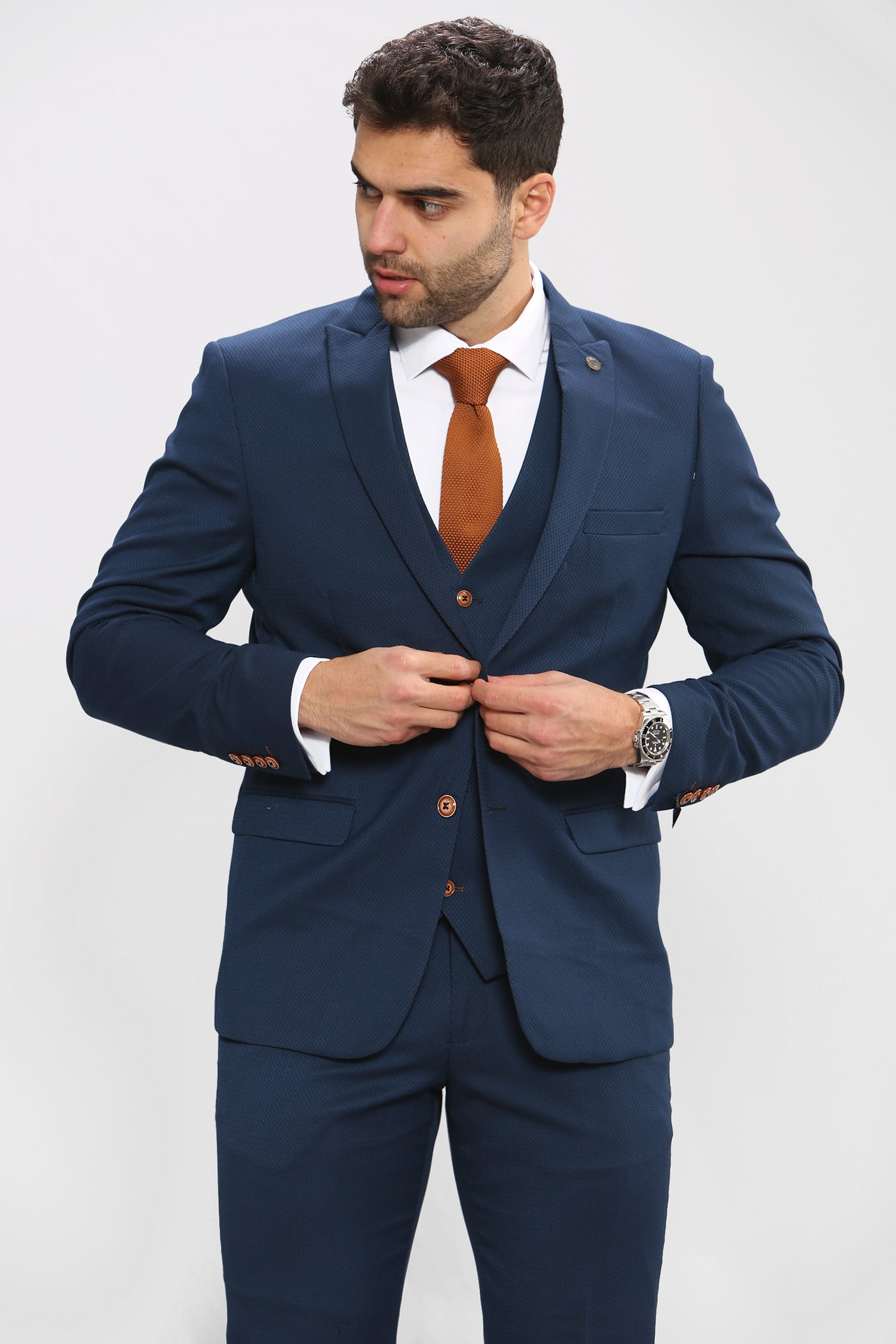 MAX - Royal Blue Blazer with Contrast Buttons