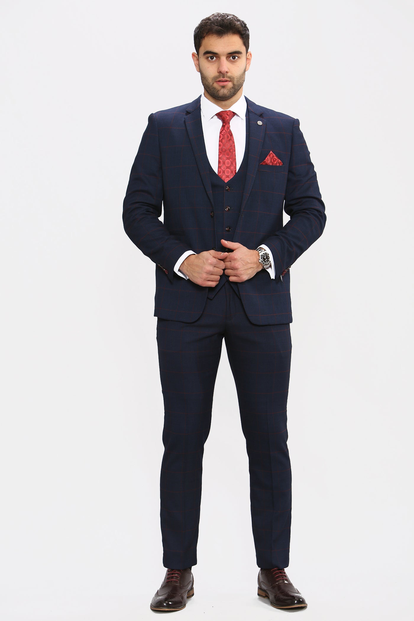 EDINSON - Navy Check Blazer