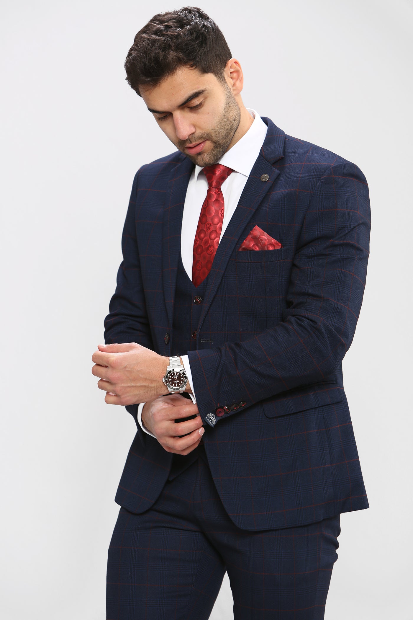 EDINSON - Navy Check Blazer