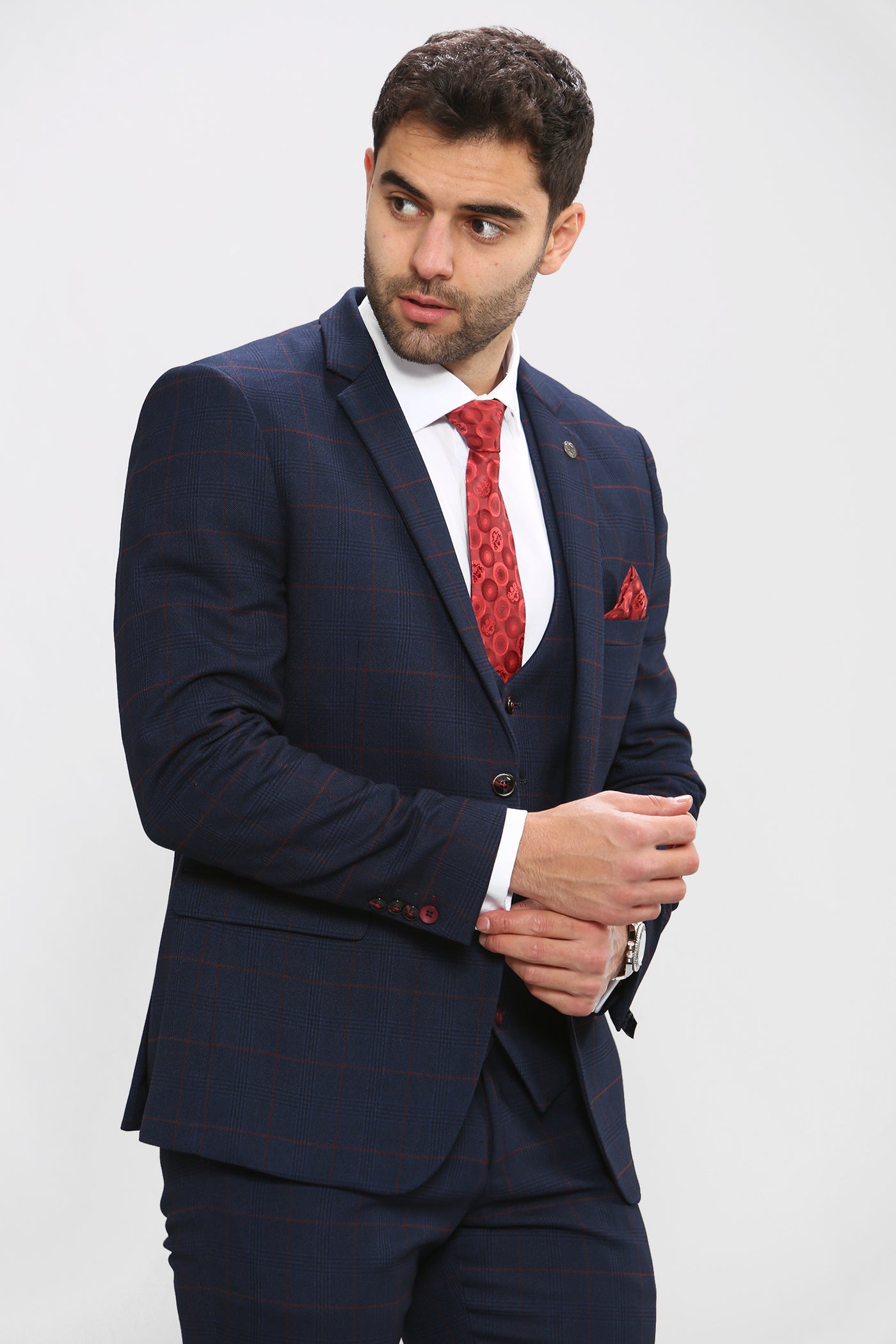 EDINSON - Navy Check Blazer