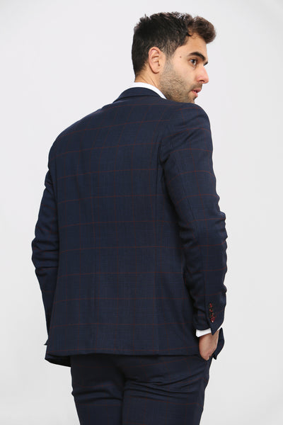 EDINSON - Navy Check Blazer