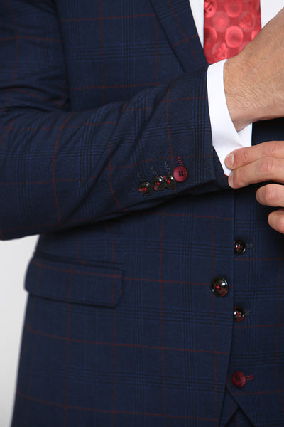 EDINSON - Navy Check Blazer
