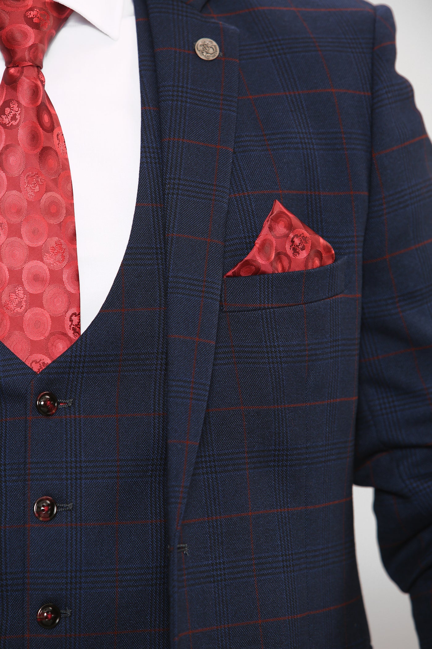 EDINSON - Navy Check Blazer