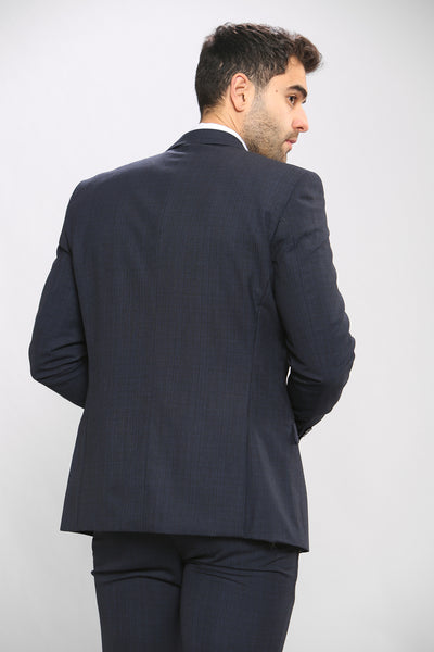 MAX - Navy Blue Blazer with Contrast Buttons