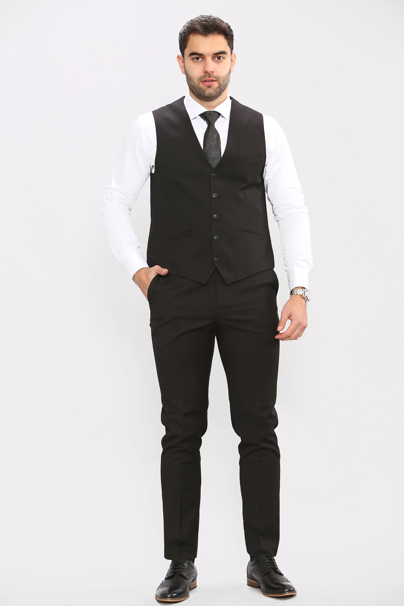Cavani MARCO - Black Three Piece Suit