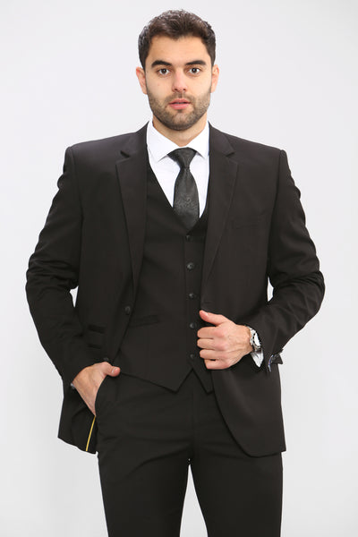 Cavani MARCO - Black Three Piece Suit