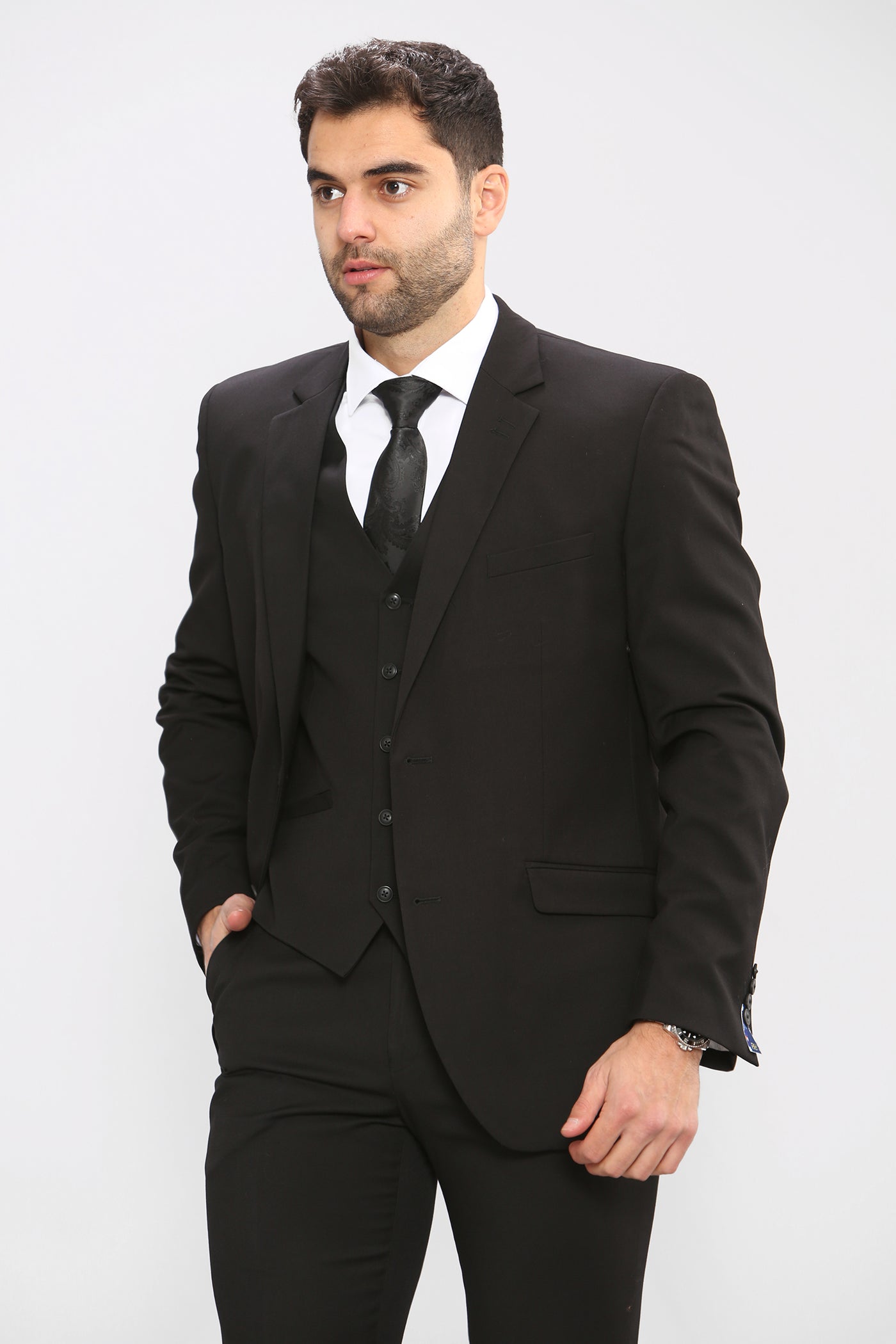 Cavani MARCO - Black Three Piece Suit
