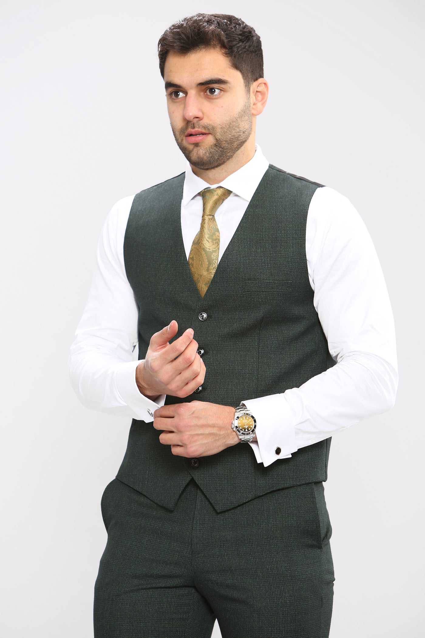 Cavani CARIDI - Olive Waistcoat