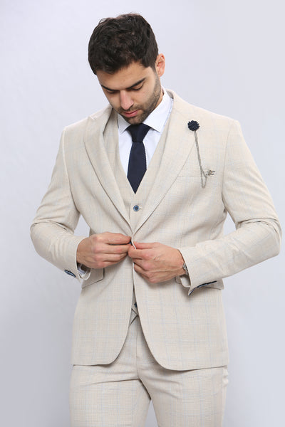 Cavani CARIDI - Beige Three Piece Suit