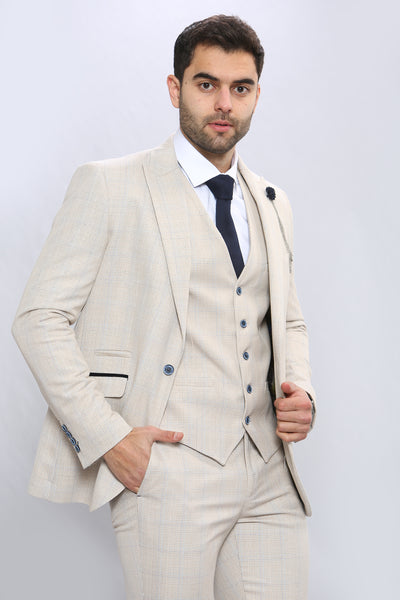 Cavani CARIDI - Beige Three Piece Suit