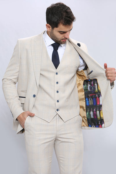 Cavani CARIDI - Beige Three Piece Suit