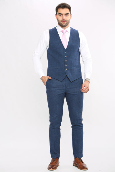 Cavani ORSON - Blue Tweed Three Piece Suit