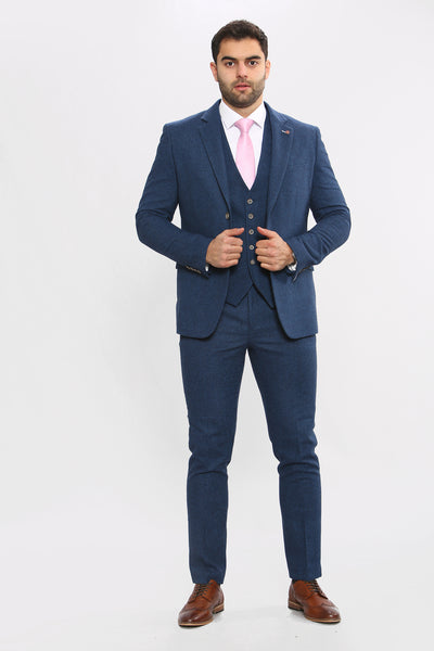 Cavani ORSON - Blue Tweed Three Piece Suit