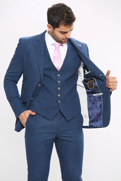 Cavani ORSON - Blue Tweed Three Piece Suit