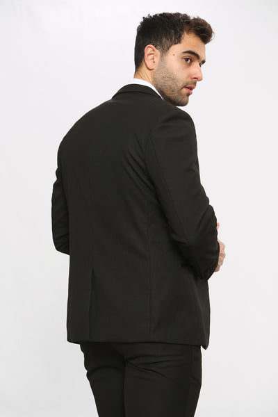 DALTON - Black Tux Lapel Diamond Blazer