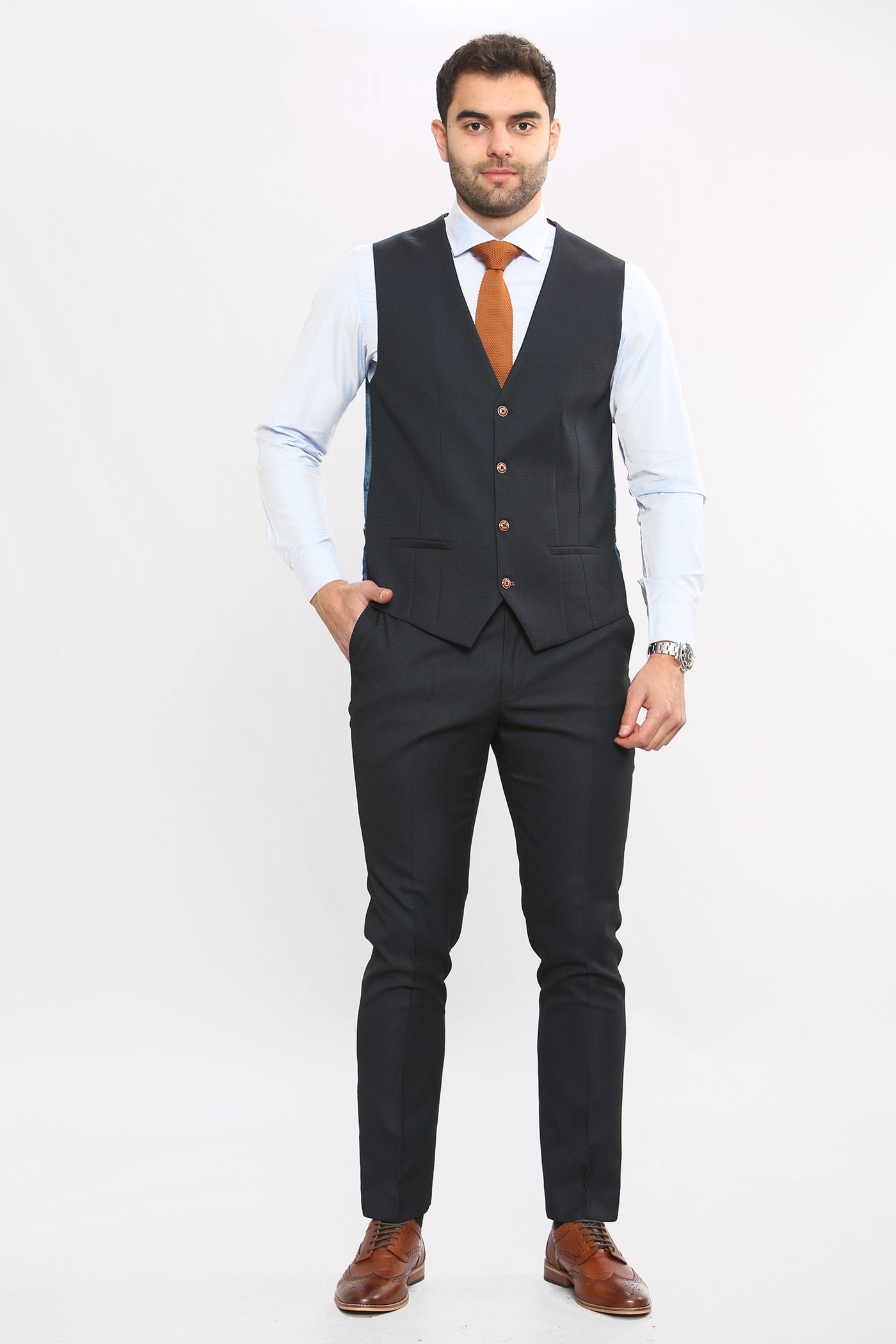 MAX - Navy Blue Three Piece Suit