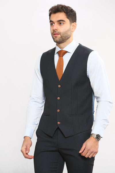 MAX - Navy Blue Three Piece Suit