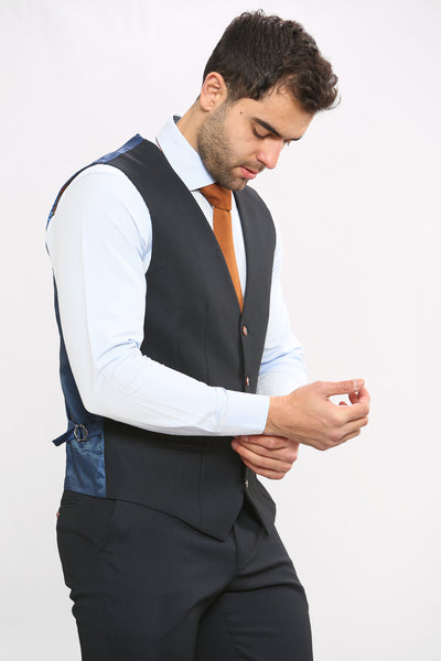 MAX - Navy Blue Three Piece Suit