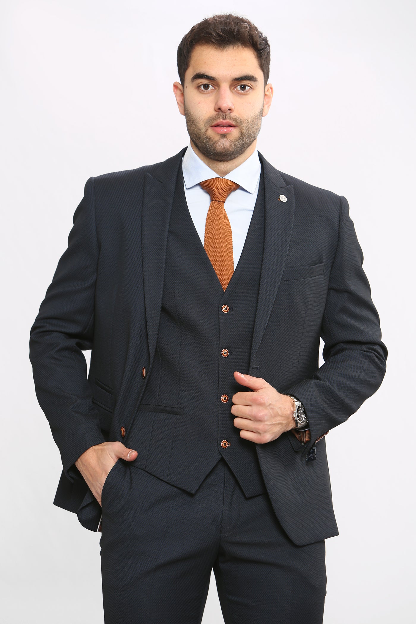 MAX - Navy Blue Three Piece Suit