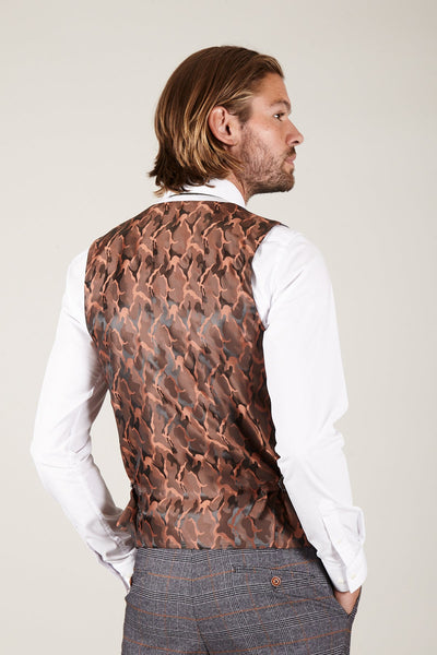 JENSON - Grey Check Double Breasted Waistcoat
