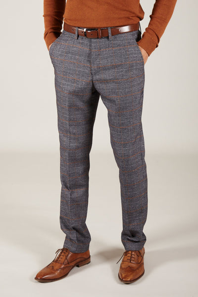 JENSON - Grey Check Trousers