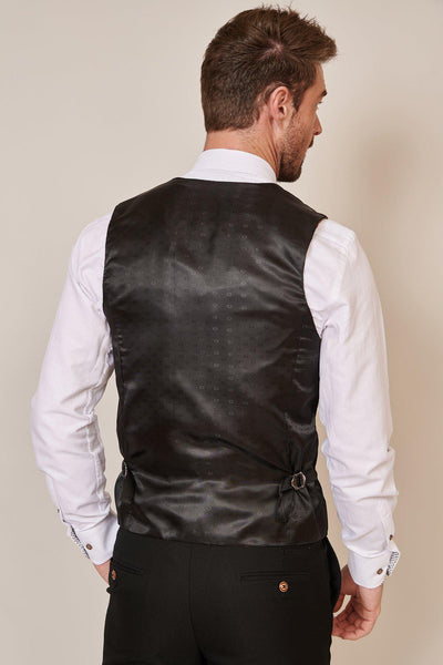 MAX - Black Single Breasted Waistcoat