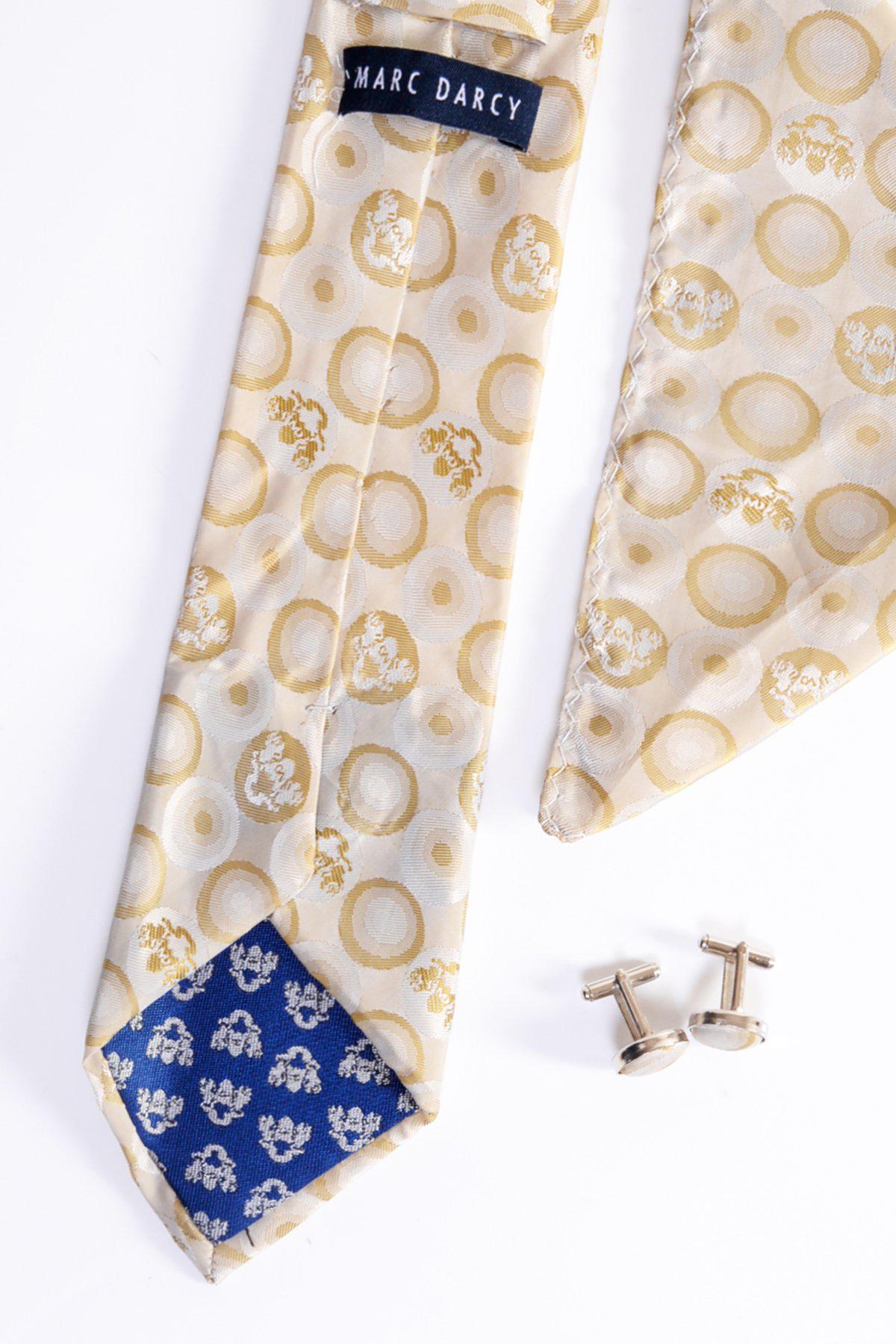 BUBBLES - Stone Circle Print Tie, Cufflink and Pocket Square Set