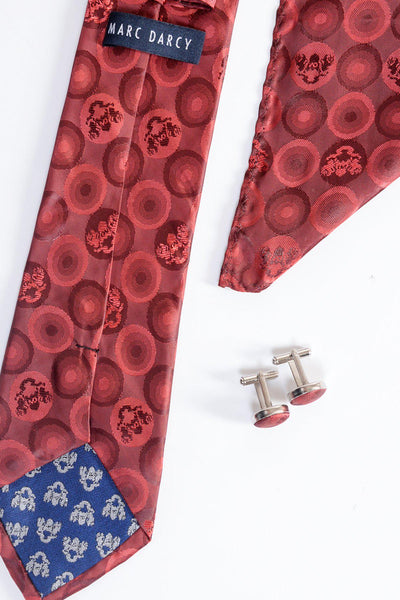 BUBBLES - Wine Bubble Circle Print Tie, Cufflink and Pocket Square Set