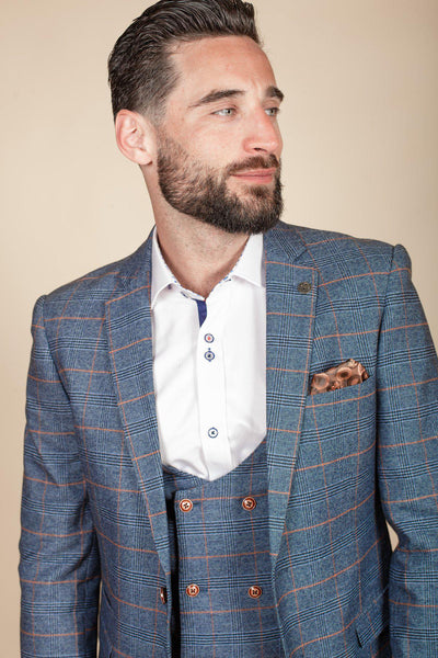 JENSON - Sky Blue Check Blazer