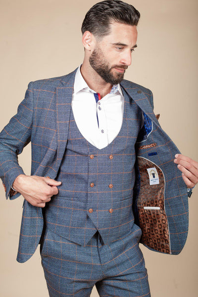 JENSON - Sky Blue Check Blazer