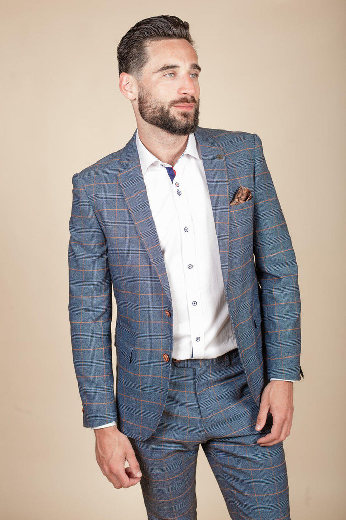 Light blue check on sale blazer