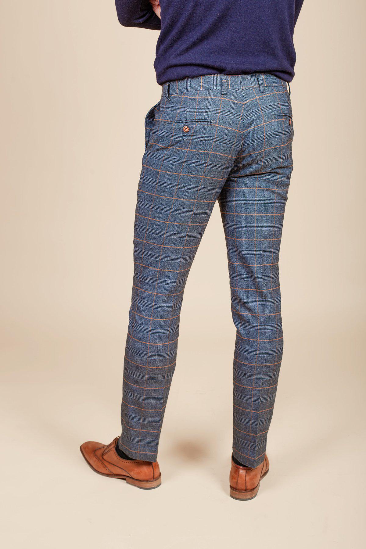 Light blue check trousers top