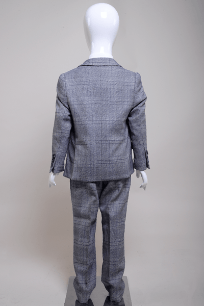 JERRY - Childrens Grey Check Three Piece Suit