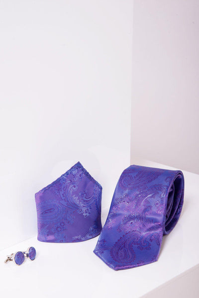 PAISLEY - Lilac Paisley Tie, Cufflink and Pocket Square Set
