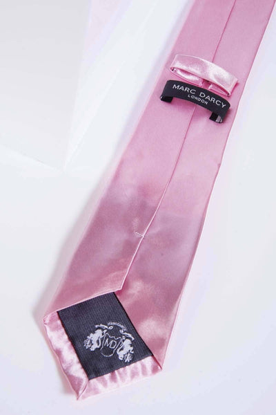 ST - Satin Tie, Cufflink & Pocket Square Set In Blush Pink